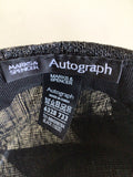 MARKS & SPENCER AUTOGRAPH BLACK FEATHER & STICK TRIM PILLAR BOX HAT