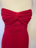 COAST RED SILK STRAPLESS FULL LENGTH EVENING/PROM DRESS SIZE 8