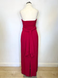 COAST RED SILK STRAPLESS FULL LENGTH EVENING/PROM DRESS SIZE 8