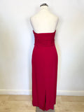 COAST RED SILK STRAPLESS FULL LENGTH EVENING/PROM DRESS SIZE 8