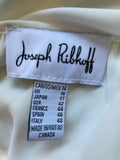 JOSEPH RIBKOFF WHITE LACE & DIAMANTE FLOWER TRIM LONG SLEEVED BLOUSON TOP SIZE 16