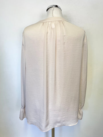 WHITE COMPANY OYSTER CROSS OVER FRONT LONG SLEEVED TOP SIZE 14