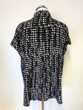 MINT VELVET BLACK & WHITE SPOT SHORT SLEEVE SHIRT  SIZE M