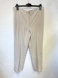 WHITE LABEL CREAM CONTRAST LEG STRIPE TRIM TROUSERS  SIZE 14