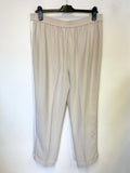 WHITE LABEL CREAM CONTRAST LEG STRIPE TRIM TROUSERS  SIZE 14