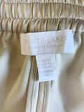 WHITE LABEL CREAM CONTRAST LEG STRIPE TRIM TROUSERS  SIZE 14