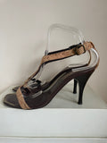 DONALD J PLINER FOR RUSSELL & BROMLEY CORK LEATHER TOE POST HEEL SANDALS SIZE 6.5/39.5