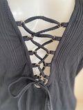 BRAND NEW CUPSHE BLACK LACE UP V FRONT HALTER NECK SWIMSUIT SIZE XXL