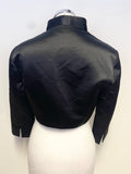 DEBUT BLACK SATIN 3/4 SLEEVED BOLERO JACKET SIZE 12