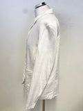 MAMA B GLICINE D WHITE LINEN & COTTON BLEND LONG SLEEVED JACKET  SIZE S