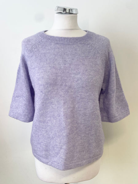 SELECTED FEMME LILAC ROUND NECK SHORT SLEEVED JUMPER SIZE S