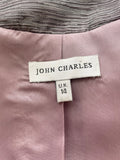 JOHN CHARLES MAUVE PINK MIX BEADED PENCIL DRESS & BOLERO JACKET SPECIAL OCCASION SET SIZE 14