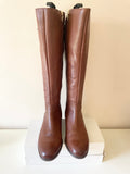 BRAND NEW CLARKS TAN BROWN LEATHER KNEE LENGTH BOOTS SIZES 5/38