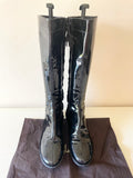 COLE HAAN NIKE AIR LUCIE BLACK PATENT LEATHER WATERPROOF TALL BOOTS SIZE 7/40