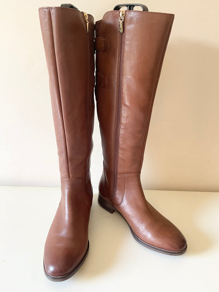 BRAND NEW CLARKS TAN BROWN LEATHER KNEE LENGTH BOOTS SIZES 5/38