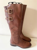 BRAND NEW CLARKS TAN BROWN LEATHER KNEE LENGTH BOOTS SIZES 5/38