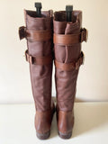 BRAND NEW CLARKS TAN BROWN LEATHER KNEE LENGTH BOOTS SIZES 5/38