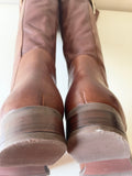 BRAND NEW CLARKS TAN BROWN LEATHER KNEE LENGTH BOOTS SIZES 5/38