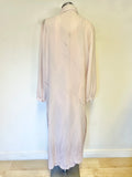 GOLD BY MICHAEL H PALE PINK PRINT SLEEVELESS MAXI SHIFT DRESS & MATCHING DUSTER COAT SIZE 14