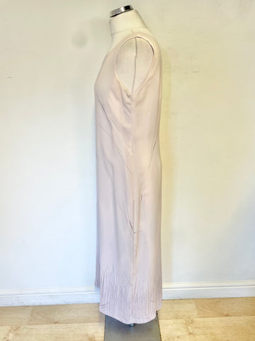 GOLD BY MICHAEL H PALE PINK PRINT SLEEVELESS MAXI SHIFT DRESS & MATCHING DUSTER COAT SIZE 14