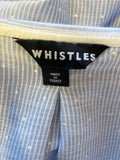 WHISTLES 100% COTTON BLUE &WHITE STRIPE & SPOT PETER PAN COLLARED LONG SLEEVED SHIRT SIZE 10