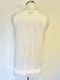 MASSIMO DUTTI WHITE V NECK SLEEVELESS TOP SIZE L