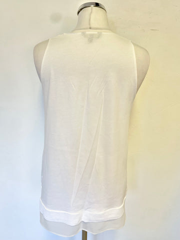 MASSIMO DUTTI WHITE V NECK SLEEVELESS TOP SIZE L