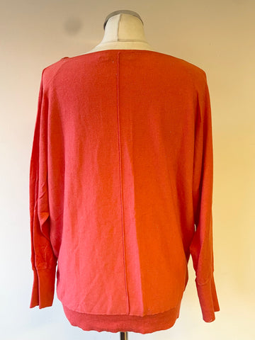 MINT VELVET CORAL SPARKLE COWL NECK LONG SLEEVED JUMPER  SIZE M