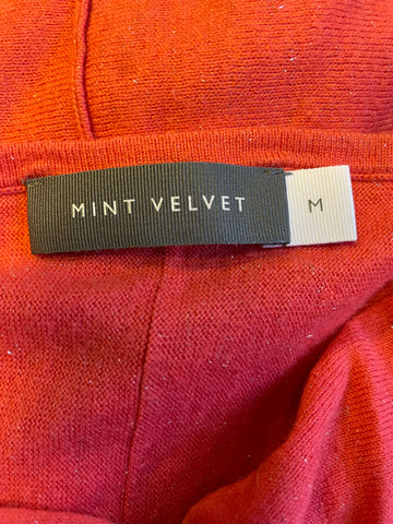 MINT VELVET CORAL SPARKLE COWL NECK LONG SLEEVED JUMPER  SIZE M