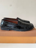 TODS PELLAME BLACK PATENT LEATHER LOAFERS SIZE 4/37