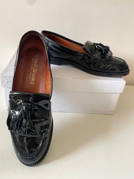 RUSSELL & BROMLEY CITY SLICK BLACK PATENT LEATHER LOAFERS SIZE 4/37