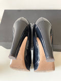 HOBBS BLAISE NAVY BLUE PATENT LEATHER PLATFORM COURT SHOES SIZE 4.5/ 37.5