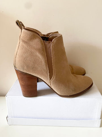 MICHAEL KORS BEIGE SUEDE ANKLE BOOTS SIZE 6.5/40