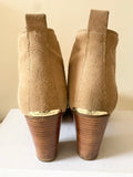 MICHAEL KORS BEIGE SUEDE ANKLE BOOTS SIZE 6.5/40