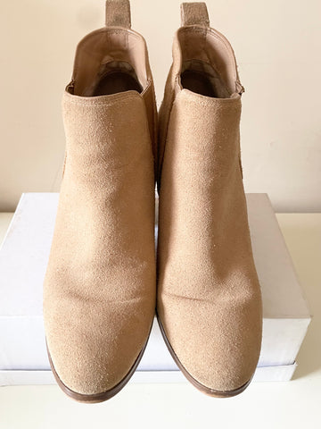 MICHAEL KORS BEIGE SUEDE ANKLE BOOTS SIZE 6.5/40