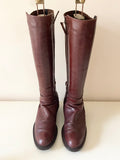 RUSSELL & BROMLEY CHESTNUT BROWN LEATHER KNEE LENGTH BOOTS SIZE 5.5/38.5