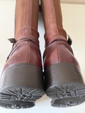 RUSSELL & BROMLEY CHESTNUT BROWN LEATHER KNEE LENGTH BOOTS SIZE 5.5/38.5