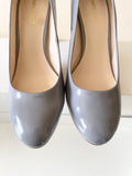 NINE WEST GREY PATENT HEELED COURT SHOES SIZE 5/38