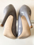 NINE WEST GREY PATENT HEELED COURT SHOES SIZE 5/38