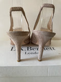 LK BENNETT BEIGE SUEDE & LEATHER SLINGBACK HEELS SIZE 5/38