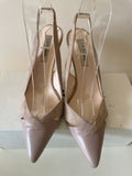 LK BENNETT BEIGE SUEDE & LEATHER SLINGBACK HEELS SIZE 5/38