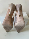 LK BENNETT BEIGE SUEDE & LEATHER SLINGBACK HEELS SIZE 5/38