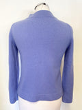 UNBRANDED 100% CASHMERE LILAC BUTTON NECK LONG SLEEVED JUMPER SIZE S