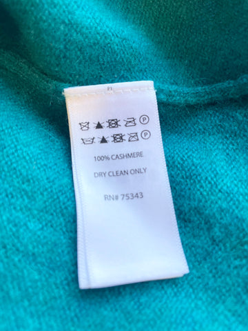 UNBRANDED 100% CASHMERE KINGFISHER GREEN LONG SLEEVED JUMPER  SIZE S