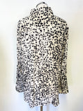 MASSIMO DUTTI CREAM & BLACK PRINT COLLARED LONG SLEEVED SHIRT SIZE 42 UK 14