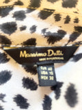 MASSIMO DUTTI CREAM & BLACK PRINT COLLARED LONG SLEEVED SHIRT SIZE 42 UK 14