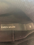 KAREN MILLEN BLACK POLO NECK LONG SLEEVE CONTRAST REAR PANEL JUMPER SIZE 3 UK 12/14