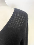 PER UNA SPEZIALE 100% CASHMERE BLACK LONG SLEEVED JUMPER SIZE 14