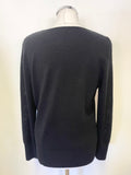 PER UNA SPEZIALE 100% CASHMERE BLACK LONG SLEEVED JUMPER SIZE 14