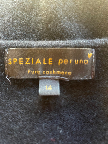 PER UNA SPEZIALE 100% CASHMERE BLACK LONG SLEEVED JUMPER SIZE 14